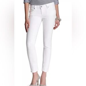 45. Paige Skyline Ankle Peg Skinny Optic White Jeans Sz 26